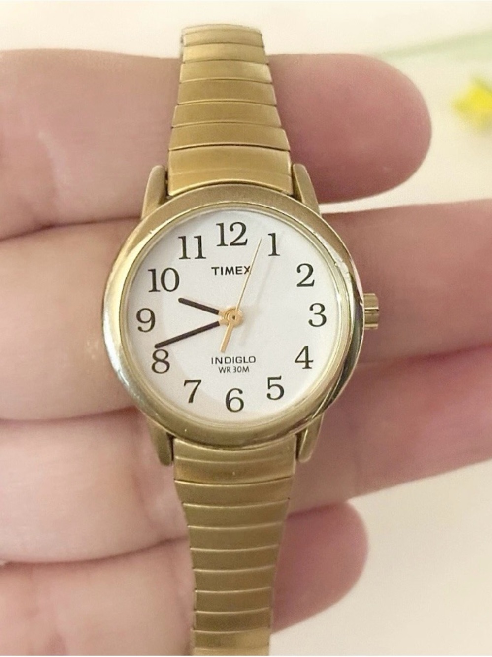 Classic Round Timex Women's Easy Reader Indiglo Gold Expansion Band Watch